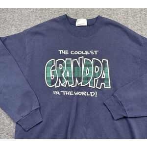 Vtg 90s Coolest Grandpa In The World Sweatshirt Mens Sz L Crewneck Lee USA